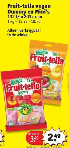 Kruidvat Fruit-tella vegan Dummy en Mini’s aanbieding