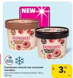 Carrefour Frambozen omhuld met chocolade Carrefour aanbieding