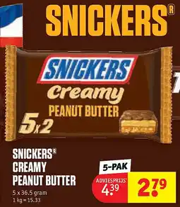 Kruidvat SNICKERS CREAMY PEANUT BUTTER aanbieding