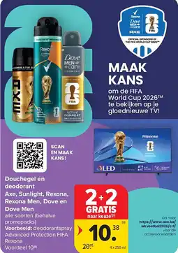 Carrefour Douchegel en deodorant Axe, Sunlight, Rexona, Rexona Men, Dove en Dove Men aanbieding