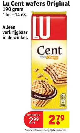 Kruidvat Lu Cent wafers Original aanbieding