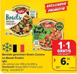 Carrefour Bereide gerechten Green Cuisine en Bowls Protein Iglo aanbieding