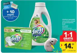 Carrefour Vloeibaar wasmiddel, caps, poeder, doekjes en wasverzachters Dreft aanbieding