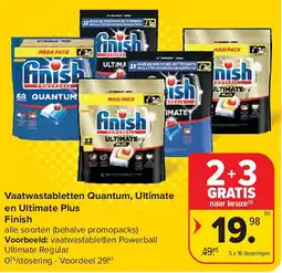 Carrefour Vaatwastabletten Quantum, Ultimate en Ultimate Plus Finish aanbieding