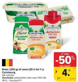 Carrefour Boter (250 g) of room (20 cl tot 1 L) Carlsbourg aanbieding