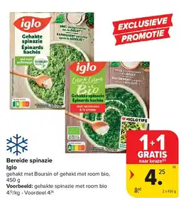 Carrefour Bereide spinazie Iglo aanbieding