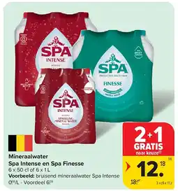 Carrefour Mineraalwater Spa Intense en Spa Finesse aanbieding