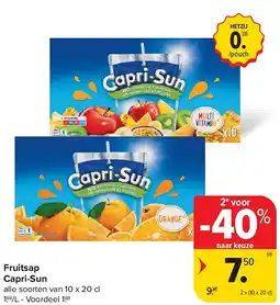 Carrefour Fruitsap Capri-Sun aanbieding