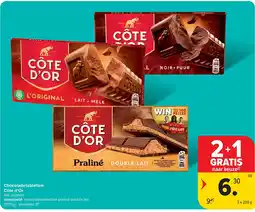 Carrefour Chocoladetabletten Côte d’Or aanbieding