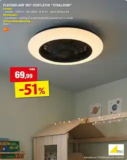Hubo PLAFONDLAMP MET VENITLATOR “’STRALSUND” aanbieding