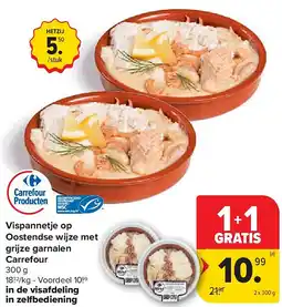 Carrefour Vispannetje op Oostendse wijze met grijze garnalen Carrefour aanbieding