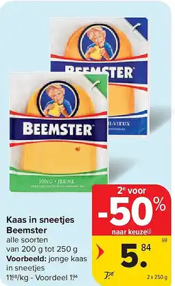 Carrefour Kaas in sneetjes Beemster aanbieding