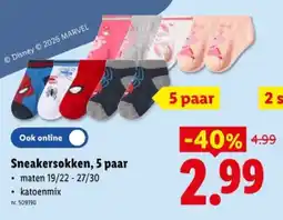 Lidl Sneakersokken, 5 paar aanbieding