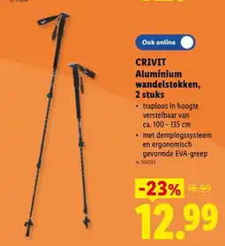 Lidl Aluminium wandelstokken, 2 stuks aanbieding