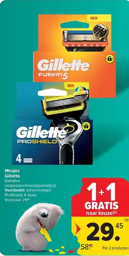 Carrefour Mesjes Gillette aanbieding