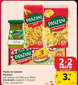 Carrefour Pasta en sauzen Panzani aanbieding
