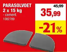 Hubo PARASOLVOET 2 x 15 kg aanbieding