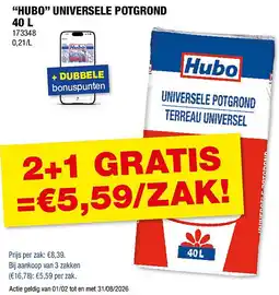 Hubo “HUBO” UNIVERSELE POTGROND 40 L aanbieding
