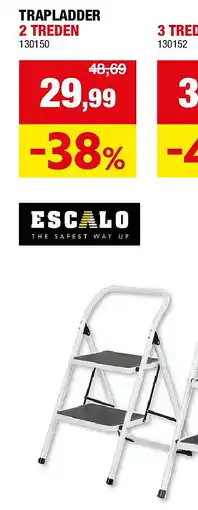 Hubo TRAPLADDER 2 TREDEN aanbieding