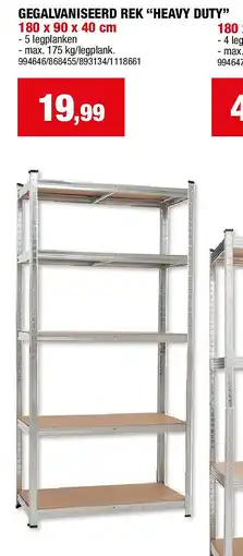 Hubo GEGALVANISEERD REK “HEAVY DUTY” 180 x 90 x 40 cm aanbieding