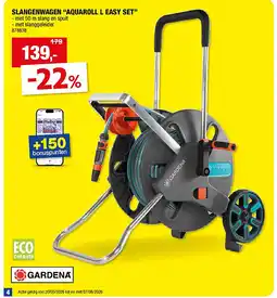 Hubo SLANGENWAGEN “AQUAROLL L EASY SET” aanbieding
