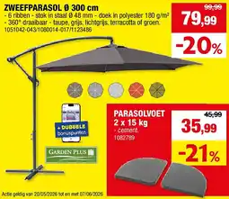 Hubo ZWEEFPARASOL Ø 300 cm aanbieding