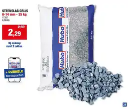 Hubo STEENSLAG GRIJS 6-14 mm - 25 kg aanbieding