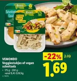 Lidl Veggiestukjes of vegan schnitzels aanbieding