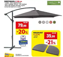 Hubo ZWEEFPARASOL Ø 300 cm aanbieding