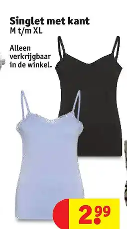 Kruidvat Singlet met kant aanbieding