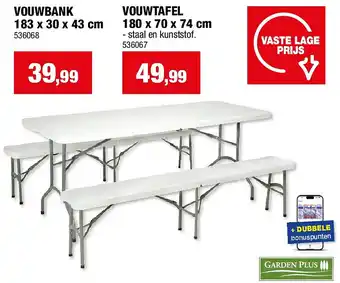 Hubo VOUWBANK 183 x 30 x 43 cm aanbieding