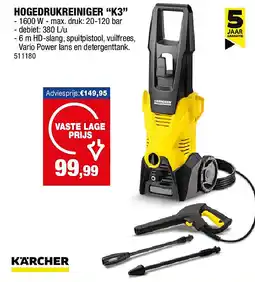 Hubo HOGEDRUKREINIGER “K3” aanbieding