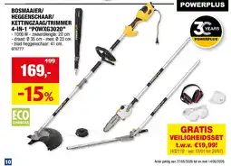 Hubo BOSMAAIER/ HEGGENSCHAAR/ KETTINGZAAG/TRIMMER 4-IN-1 “POWXG3020” aanbieding