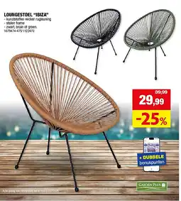 Hubo LOUNGESTOEL “IBIZA” aanbieding