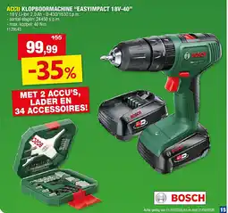 Hubo ACCU KLOPBOORMACHINE “EASYIMPACT 18V-40” aanbieding