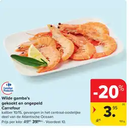 Carrefour Wilde gamba's gekookt en ongepeld Carrefour aanbieding