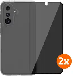 Coolblue BlueBuilt Protective Cover Samsung Galaxy A36 Transparant + Privacy Protector Duo Pack aanbieding