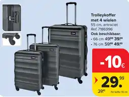 Carrefour Trolleykoffer met 4 wielen aanbieding