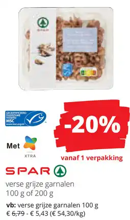Spar Spar verse grijze garnalen aanbieding