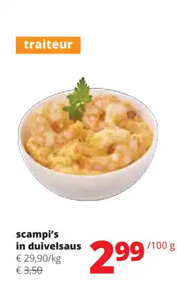 Spar Scampi's in duivelsaus aanbieding