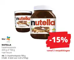 Spar Nutella aanbieding