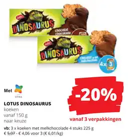 Spar Lotus Dinosaurus Koeken aanbieding