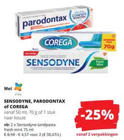 Spar Sensodyne, Parodontax of Corega aanbieding