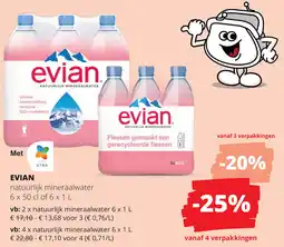 Spar Evian natuurlijk mineraalwater aanbieding