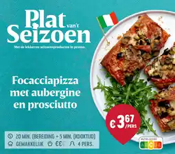 Delhaize Focacciapizza met aubergine en prosciutto aanbieding