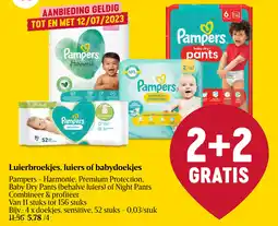 Delhaize Pampers Luierbroekjes, luiers of babydoekjes aanbieding