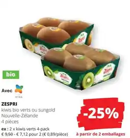 Spar Zespri kiwis bio verts ou sungold aanbieding