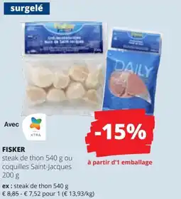 Spar Fisker steak de thon ou coquilles Saint-Jacques aanbieding