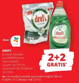 Spar Dreft produit vaisselle ou tablettes pour lave-vaisselle aanbieding