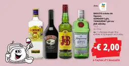 Spar Baileys Crème De Liqueur, Gordon's Gin, Tanqueray Gin ou J&B Whisky aanbieding
